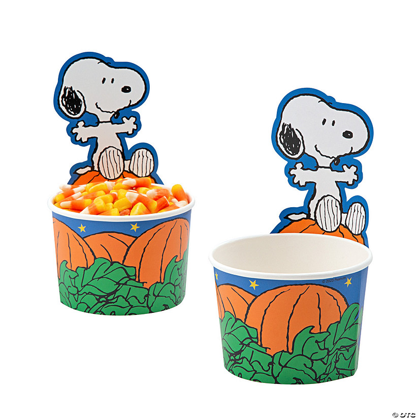 Peanuts<sup>&#174;</sup> Halloween Snoopy-Shaped Disposable Paper Snack Cups - 12 Ct. Image