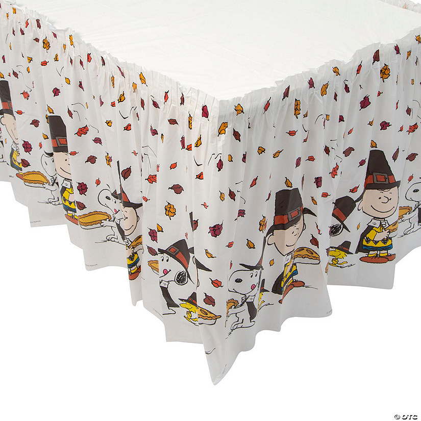 Peanuts<sup>&#174;</sup> Thanksgiving Pleated Plastic Table Skirt Image