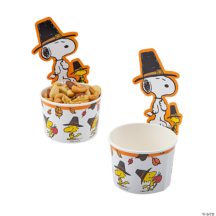 Peanuts<sup>&#174;</sup> Thanksgiving Snoopy-Shaped Disposable Paper Snack Cups - 12 Ct. Image