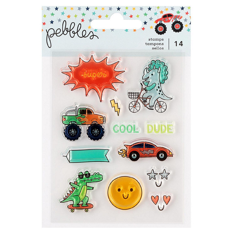 Pebbles Cool Boy Small Stamp Set-14/Pkg Image