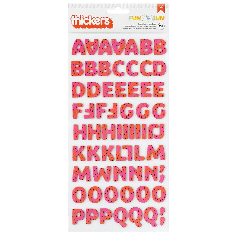 Pebbles Fun In The Sun Thickers Stickers 137/Pkg-Foam Alpha Image