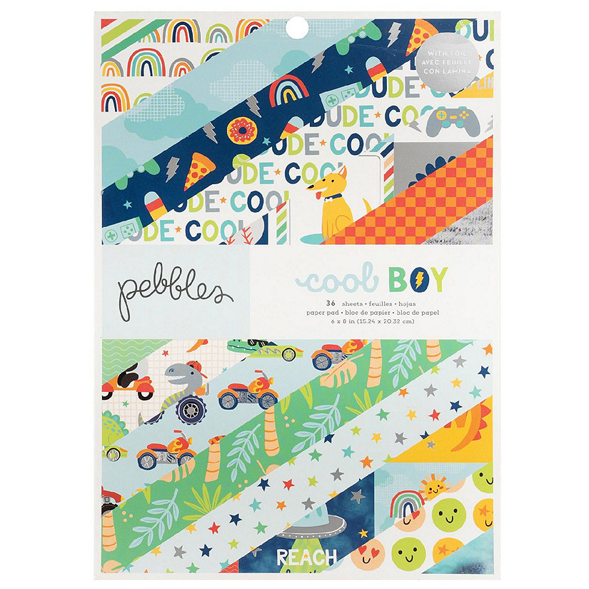 Pebbles Single-Sided Paper Pad 6"X8" 36/Pkg-Cool Boy Image