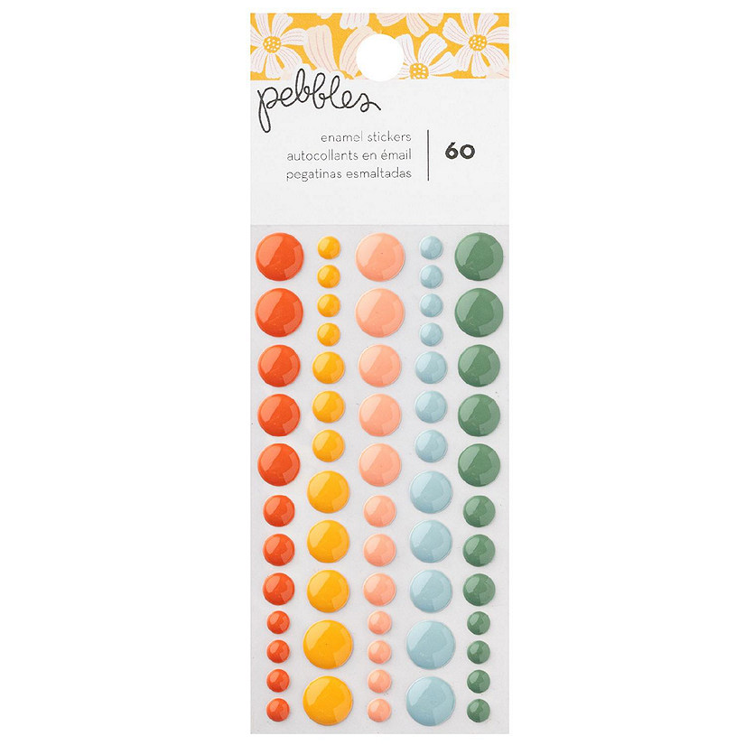 Pebbles Sunny Bloom Enamel Dots-60 Pieces Image