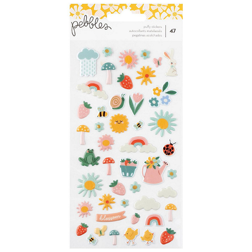 Pebbles Sunny Bloom Puffy Stickers 47/Pkg-Icons Image