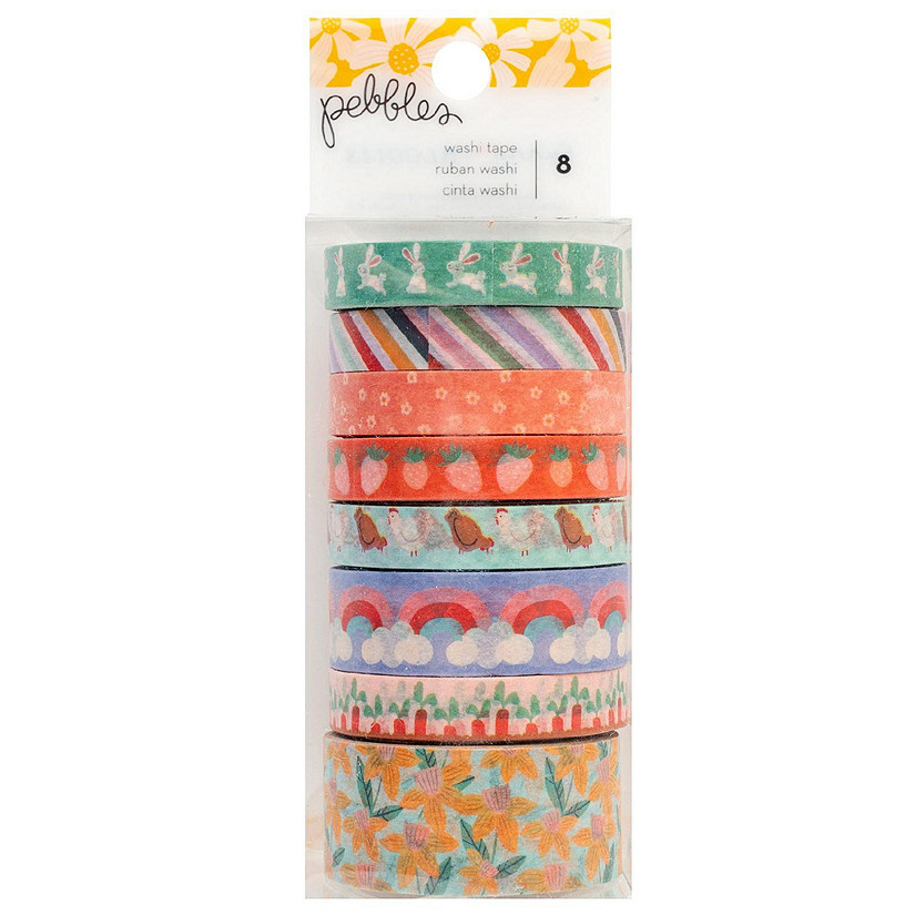 Pebbles Sunny Bloom Washi Tape-8/Pkg Image
