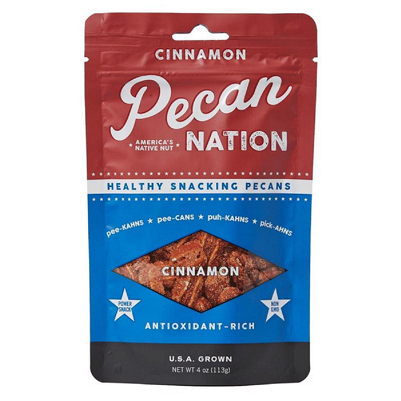 Pecan Nation 6057572 4 oz Cinnamon Pecans Pouch, Pack of 8 Image
