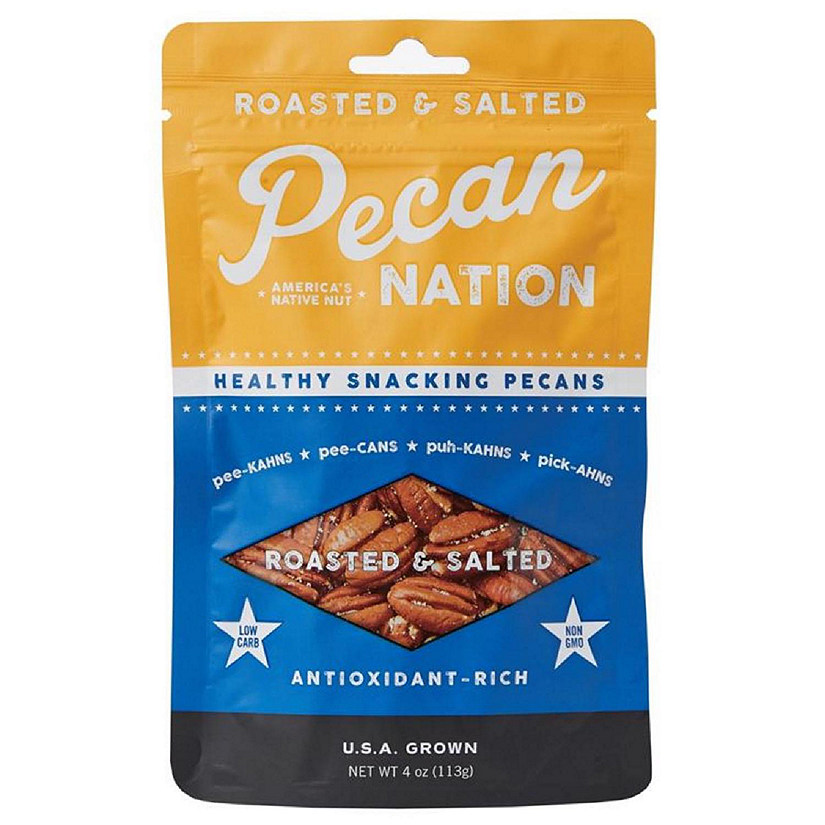 Pecan Nation 6057573 4 oz Roasted Salted Pecans Pouch, Pack of 8 Image