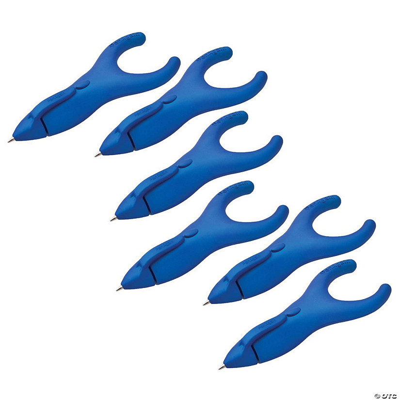PenAgain Ergo-Sof Retractable Ballpoint Pen, Blue, Black Ink, Pack of 6 Image