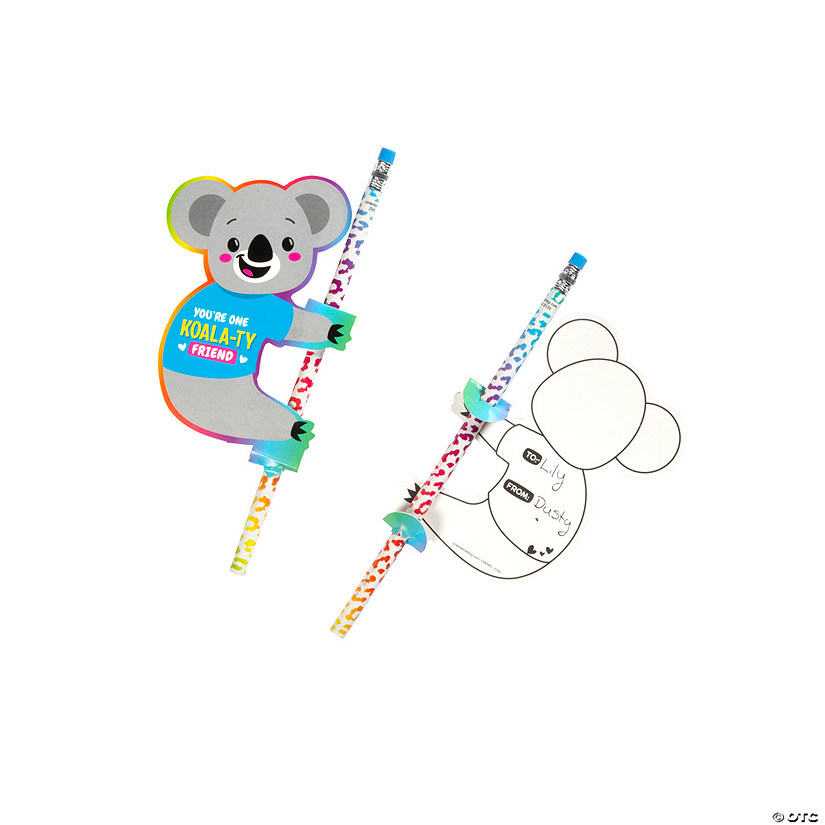 Pencil Valentine Exchanges with Koala Card for 24 Image