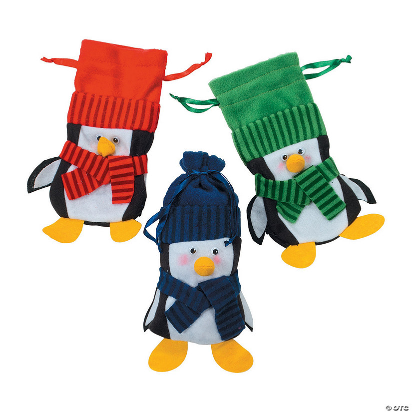 Penguin Drawstring Bags - 12 Pc. Image