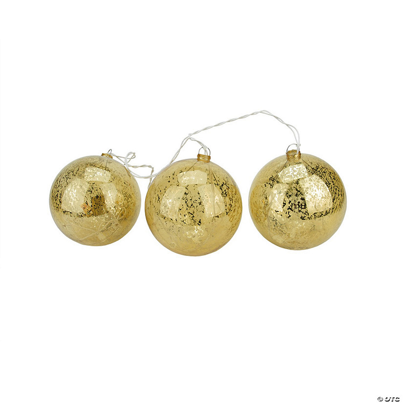 PENN 20-count Gold Ball Ornaments Mini Christmas Light Set  1.5ft White Wire Image