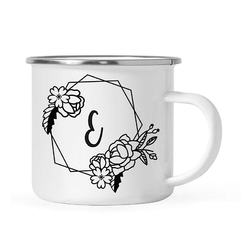 Peonies Monogram E 11oz Campfire Mug Image