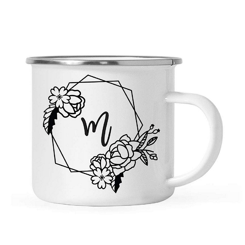 Peonies Monogram M 11oz Campfire Mug Image