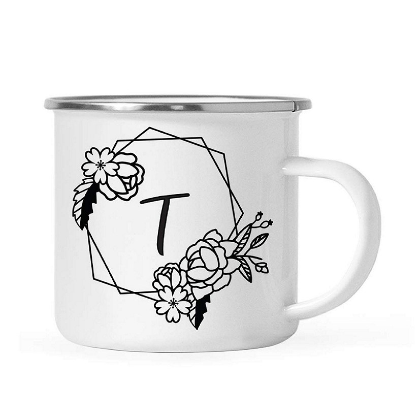 Peonies Monogram T 11oz Campfire Mug Image
