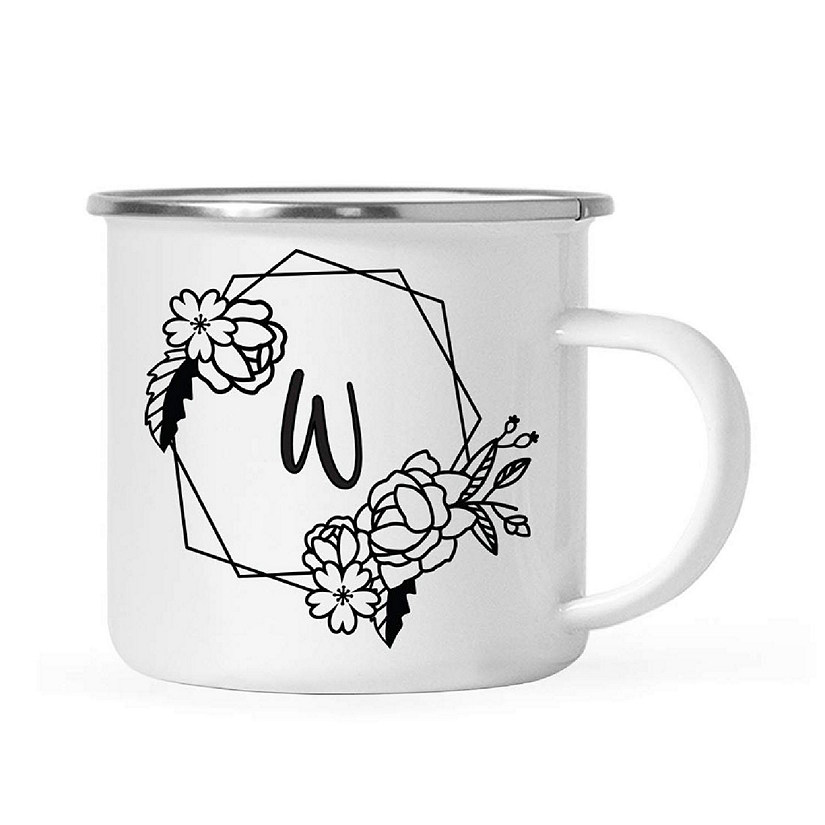 Peonies Monogram W 11oz Campfire Mug Image