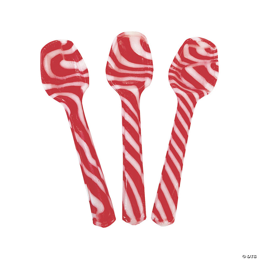 Peppermint Hard Candy Cane Spoons - 12 Pc. Image