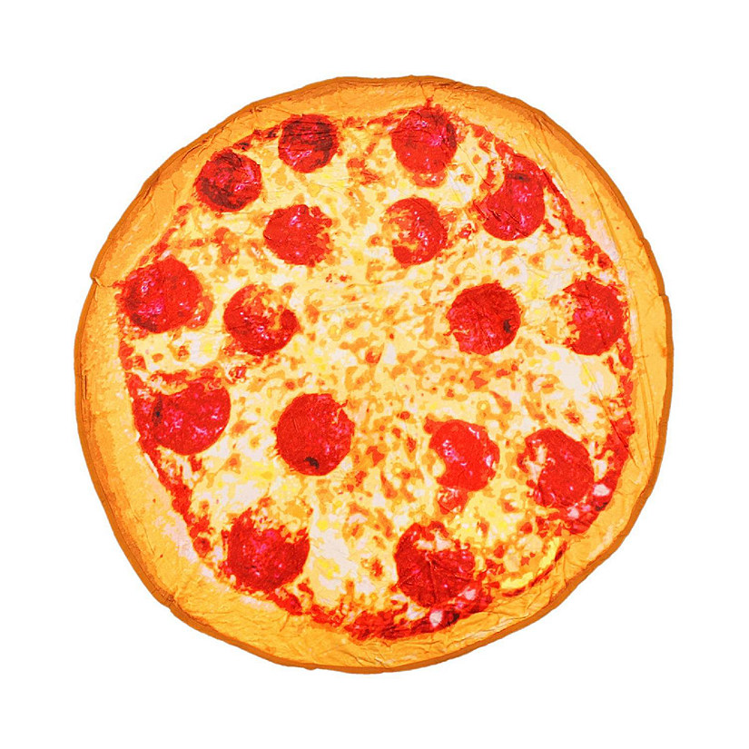 Pepperoni Pizza Round Throw Blanket Image