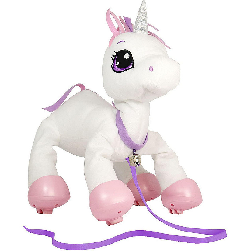 Peppy Pets Walking Unicorn White No Batteries Required Bouncing Pet Interactive Mighty Mojo Image