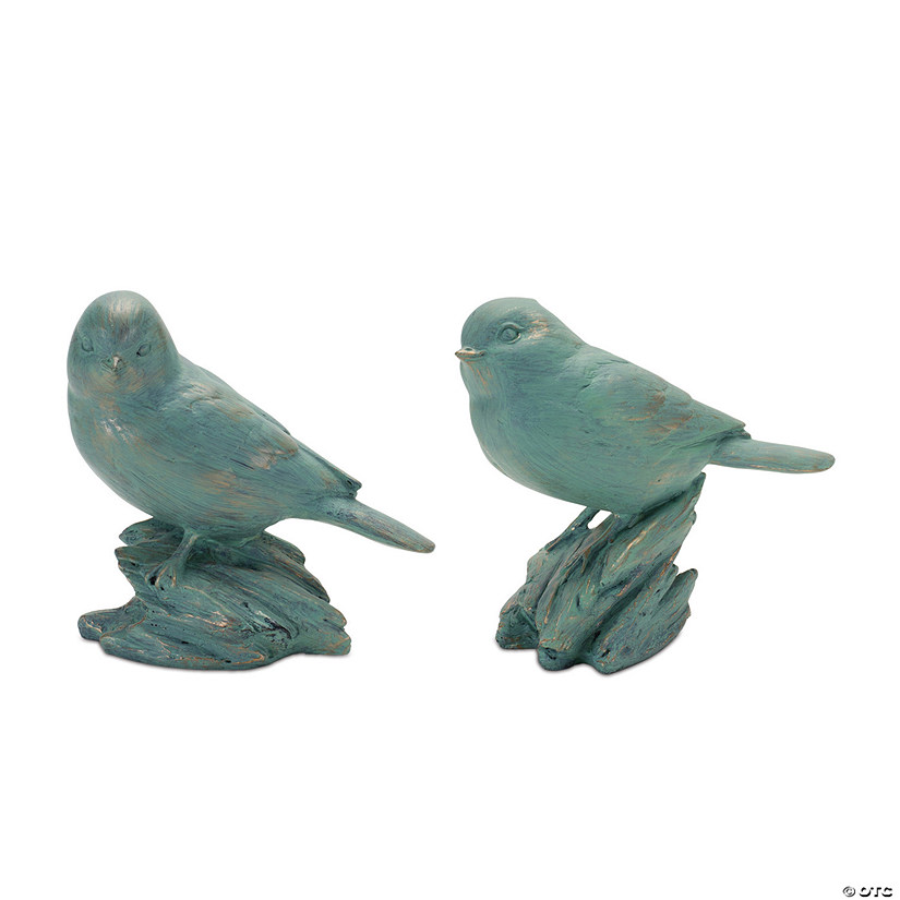 Perched Bird Figurine (Set Of 6) 5"H Resin Image