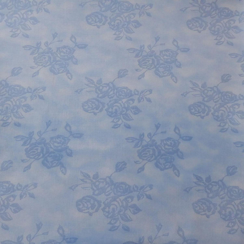 Periwinkle Paradise Blue Floral Cotton Fabric by April and Co 1 Yard 12 Inches Image