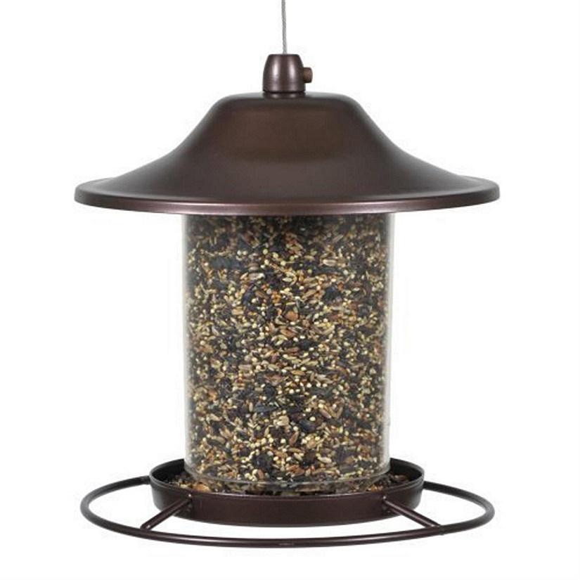 Perky Pet Small Panorama Squirrel Resistant Hanging Bird Feeder, Rustic Brown Image