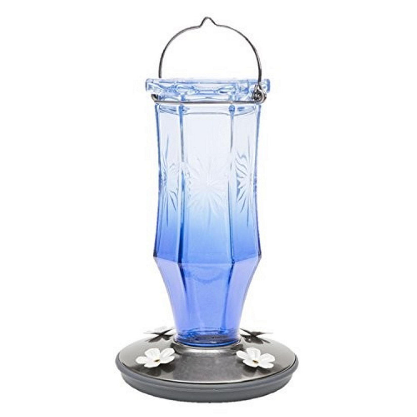 Perky-Pet Starburst Vintage Glass Hummingbird Feeder 8139-2, Blue Image