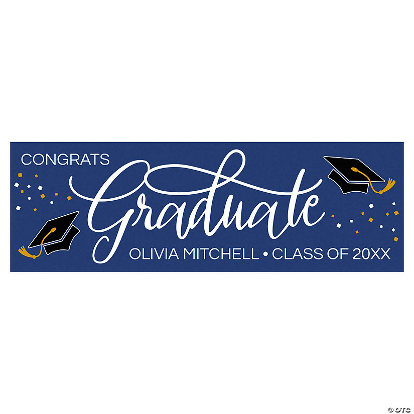 Personalized Congrats Graduate Script Vinyl Banner Image