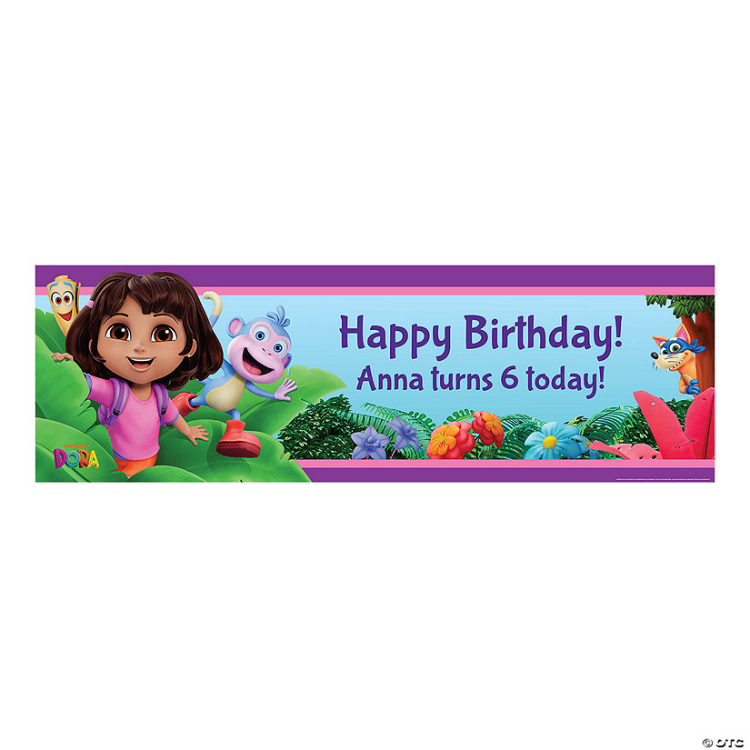 Personalized Dora the Explorer&amp;#8482; Party Vinyl Banner Image