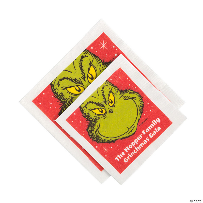 Personalized Dr. Seuss&#8482; The Grinch Paper Napkins - 50 Ct. Image