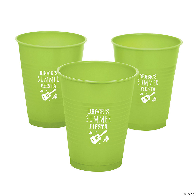 Personalized Fiesta Solid Color Plastic Cups - 40 Pc. Image