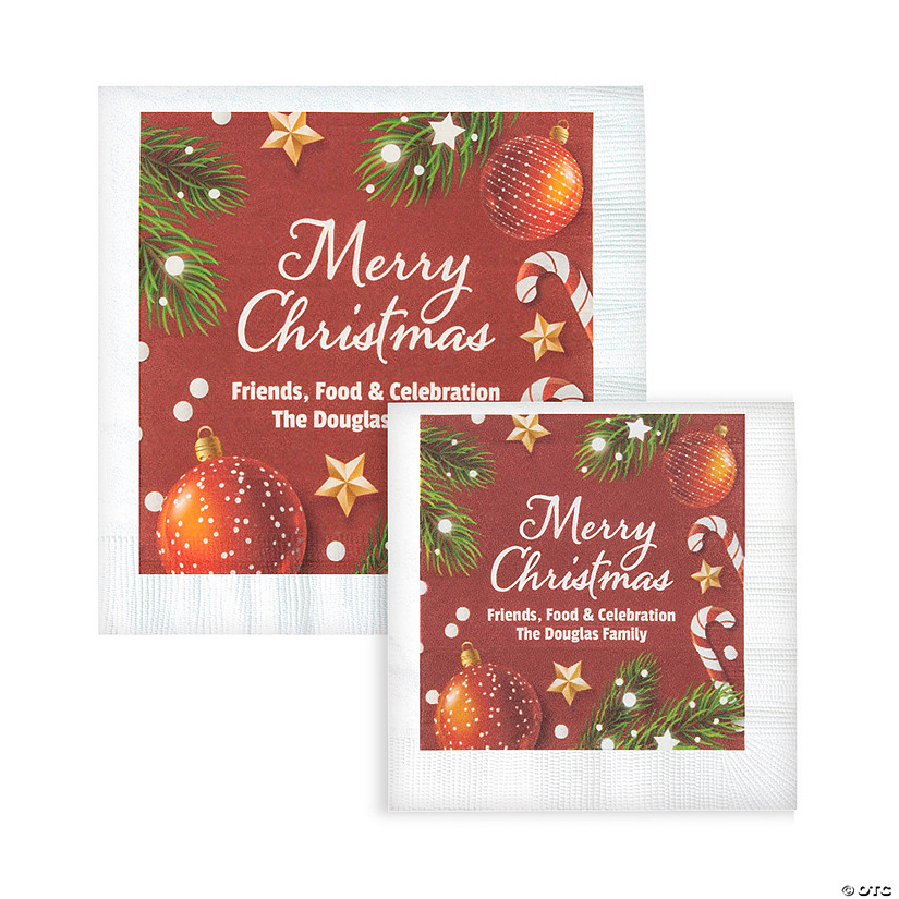 Personalized Merry Christmas Napkins - 50 Pc. Image