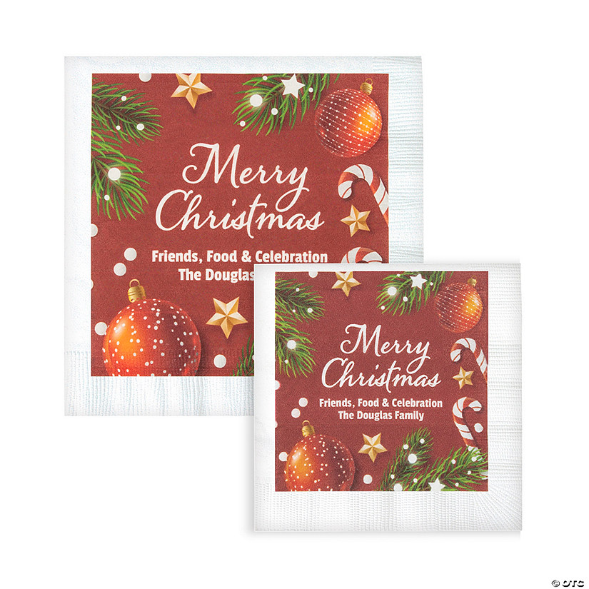 Personalized Merry Christmas Napkins 50 Pc. Oriental Trading