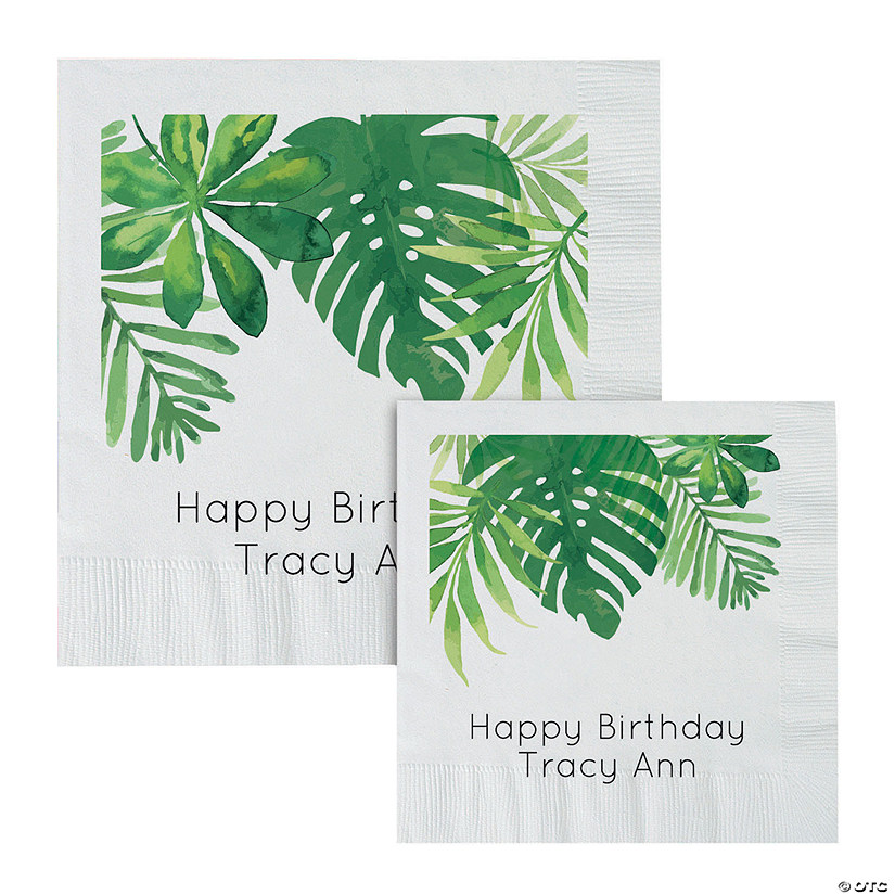 Personalized Palm Leaf Paper Napkins - 50 Pc. Image