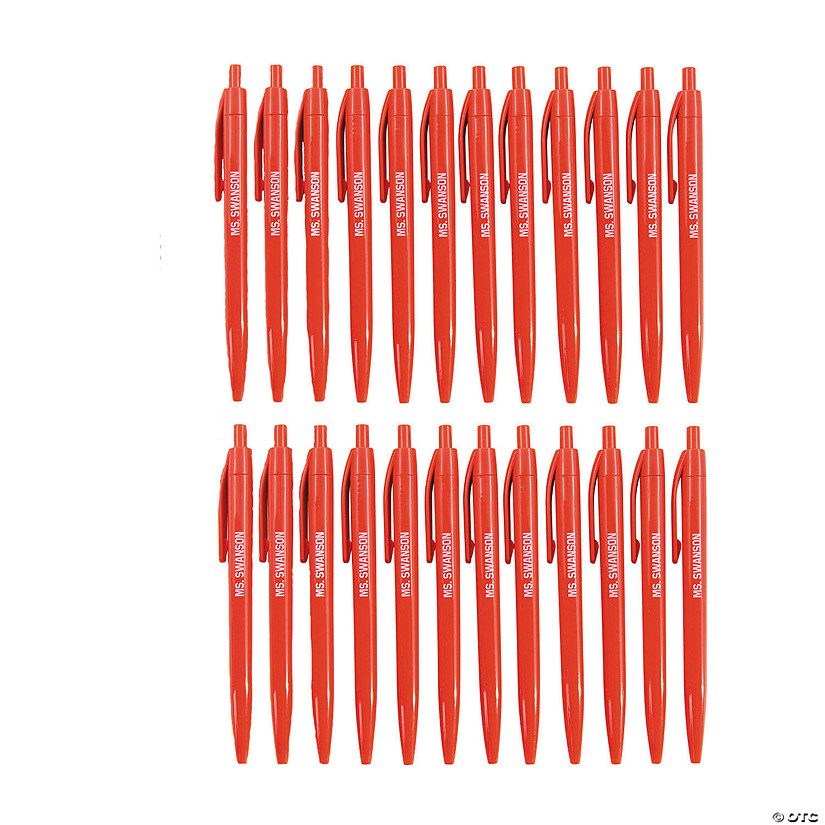 Personalized Solid Color Retractable Pens - 24 Pc. Image