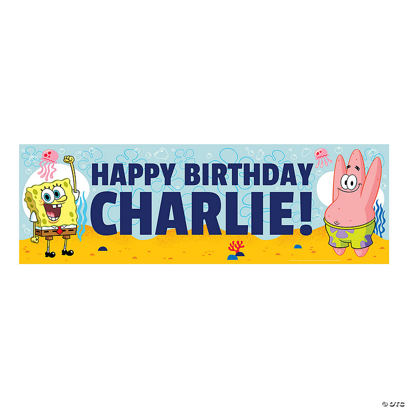 Personalized SpongeBob SquarePants&amp;#8482; Party Vinyl Banner Image