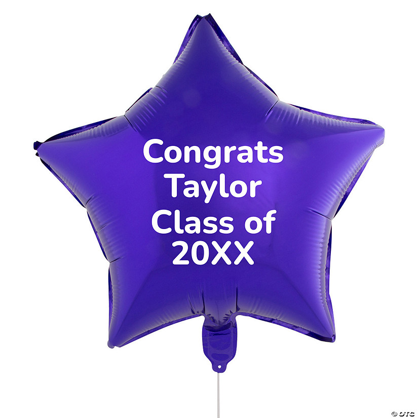 Personalized Star-Shaped 18" Mylar Balloon Image