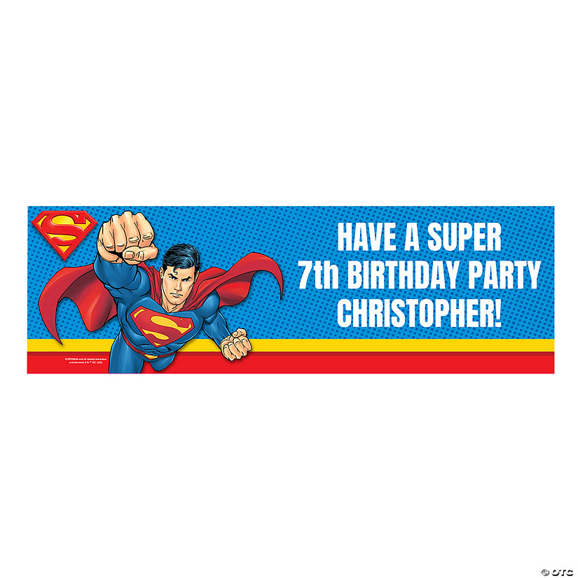 Personalized Superman&amp;#8482; Party Vinyl Banner Image