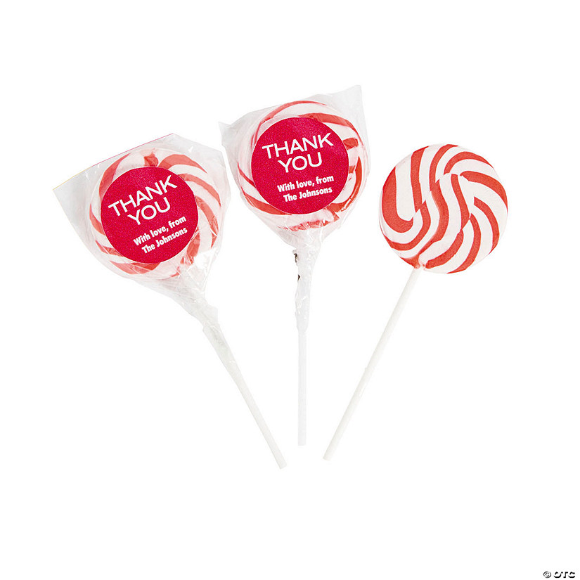 Personalized Thank You Swirl Lollipops - 24 Pc. Image