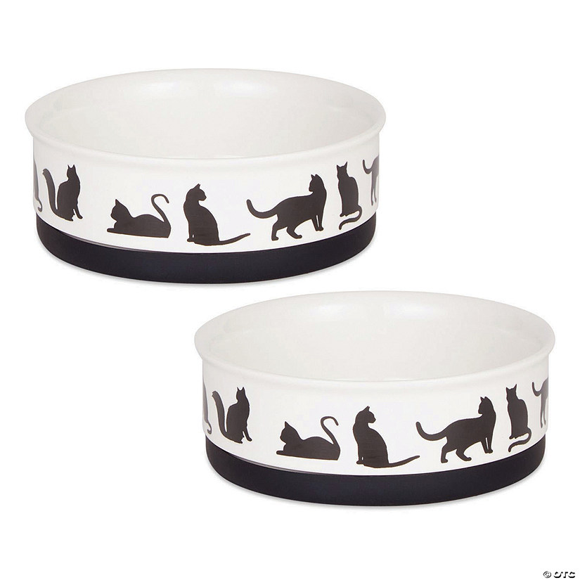 Pet Bowl Cats Meow Medium 6Dx2H (Set Of 2) Image