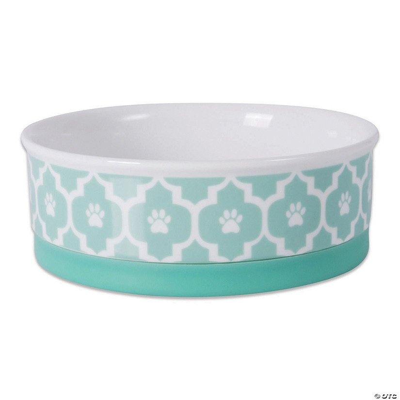 Pet Bowl Lattice Aqua Medium 6X2 Image