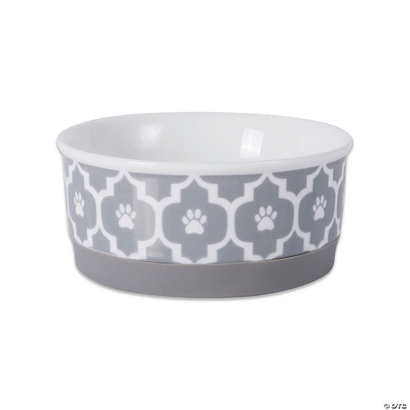 Pet Bowl Lattice Gray Small 4.25X2 Image