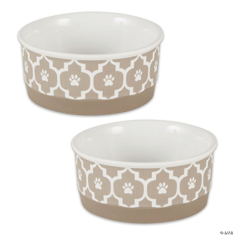 Pet Bowl Lattice Stone Small 4.25Dx2H (Set Of 2) Image