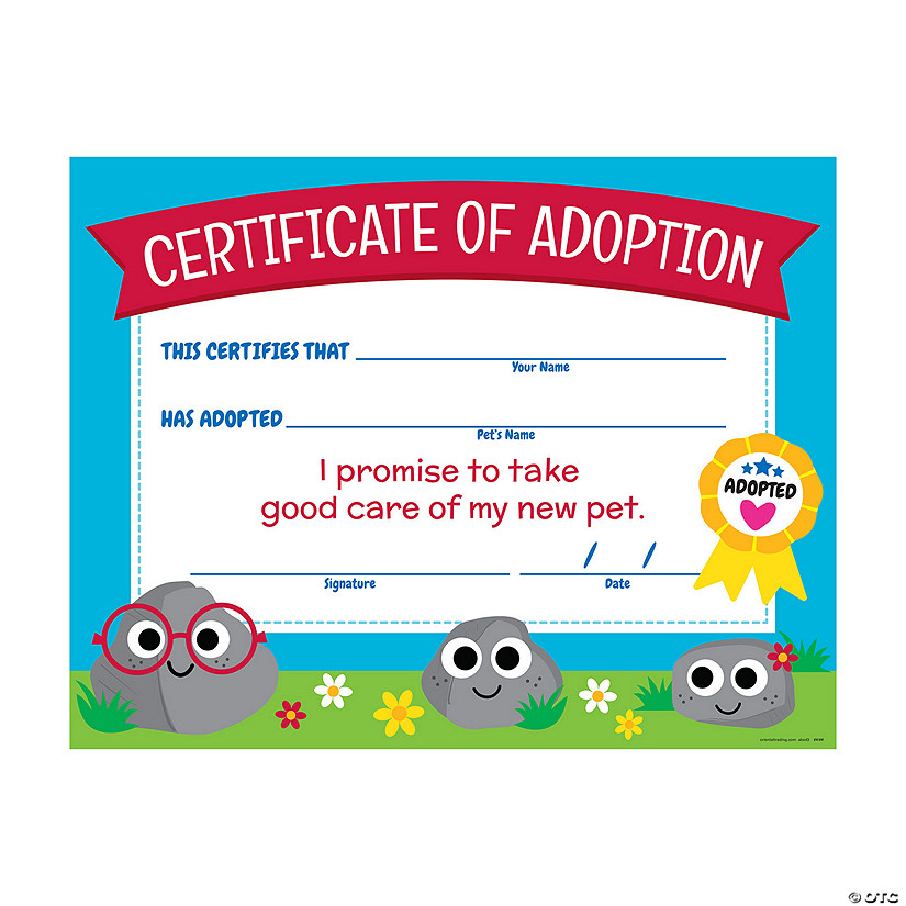 Pet Rock Adoption Certificates - 12 Pc. Image