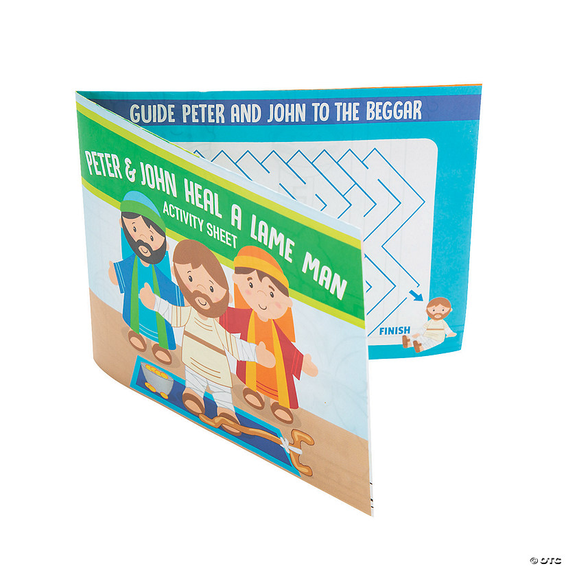 Peter And John Heal The Lame Man Fold Up Activity Sheets Oriental Trading