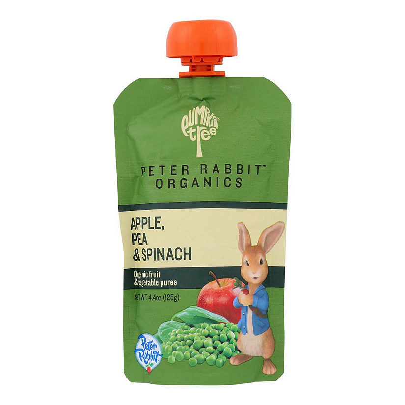Peter Rabbit Organics Veggie Snacks Pea Spinach and Apple 4.4 oz 10 Pack Image