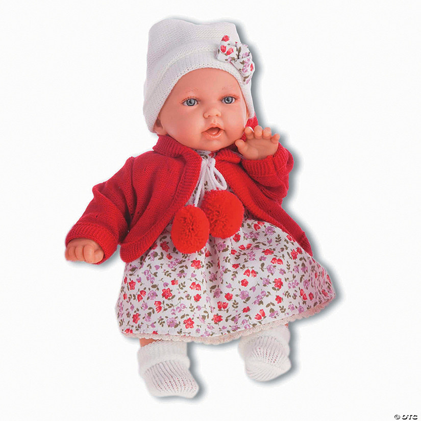 "Petit Baby Girl Doll With Cherry Red Dress" Image
