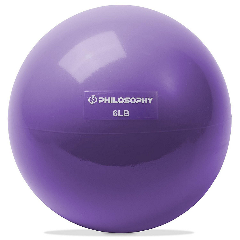 Philosophy Gym Toning Ball, 6 LB, Purple - Soft Weighted Mini Medicine Ball Image
