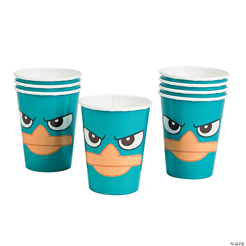 Phineas Und Ferb Pappbecher – 8er Pack, 9oz (266ml), Für Heiße Und Kalte Getränke, Ideal Für Kinderpartys Oder Filmabende
