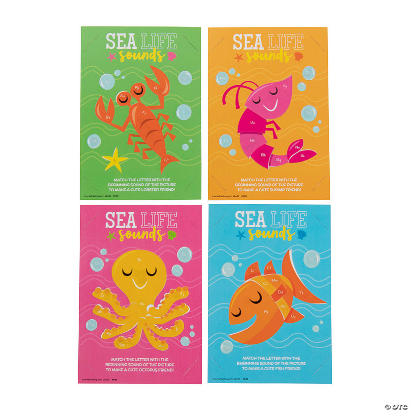 Phonemic Sea Life Mosaic Mini Sticker Scenes - 24 Pc. Image