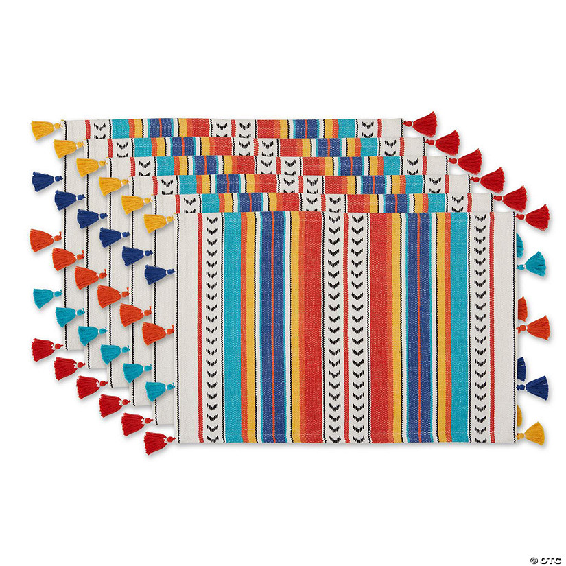 Picante Stripe Tassel Placemat Set Of 6 Image